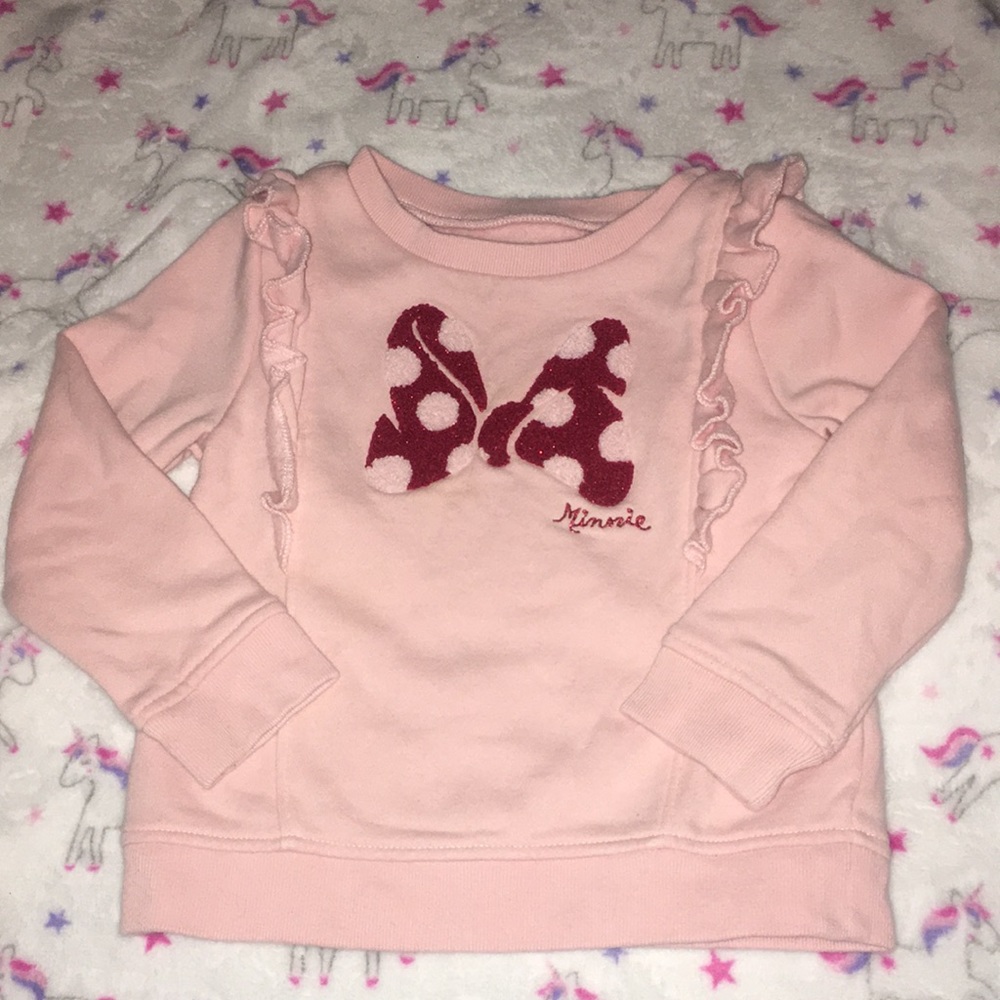 Baby Gap x Disney Minnie Mouse Bow Crew Neck Pullover Sweater